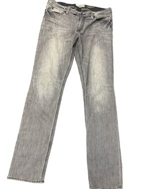 J & Company Straight Leg Jeans Womens Size 32 Gray Wash Skull Pocket Denim